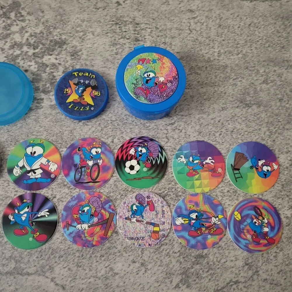 1996 Fun Caps Pogs Olympic Games Collection Slammers Izzy Looney Tunes Slammers